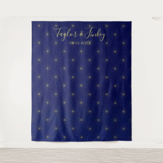 Hochzeits-Fotobooth-Hintergrund Navy Sternennacht Wandteppich