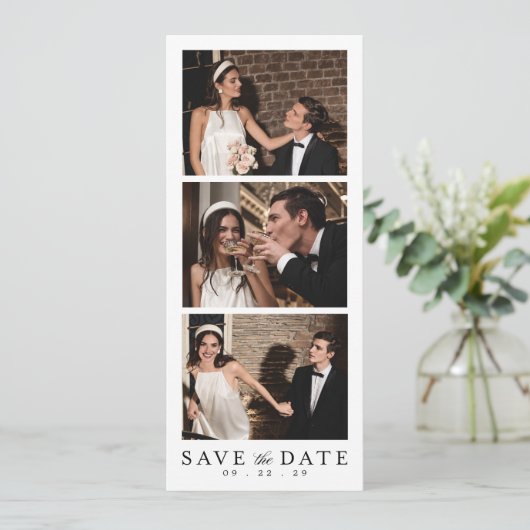 Hochzeits-Fotobooth QR-Code Save The Date (Stehend Vorderseite)