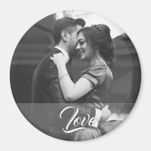 Hochzeits-Fotomagnet mit Text Liebe Magnet
