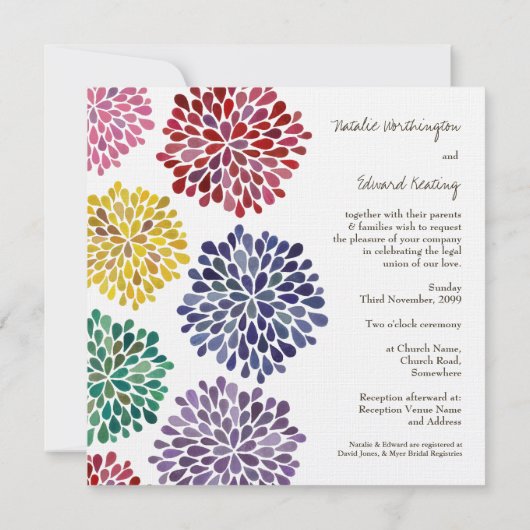 Hochzeits-Frühling blüht Einladung nach Maß (Rückseite)