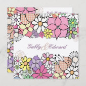 Hochzeits-Frühlings-Blüten-kundenspezifische Einladung (Vorne/Hinten)