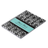 Hochzeits-Gast-Buch-aquamarines Damast-Notizbuch Notizblock (Linke Seite)