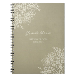 Hochzeits-Gast-Buch-Vintages Blumennotizbuch Notizblock