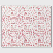 Hochzeits-Gekritzel-Geschenkpapier Geschenkpapier (Flach)