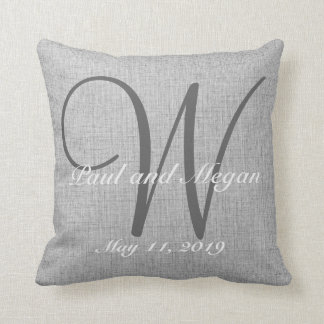 Hochzeits-Geschenk-Monogramm-kundenspezifisches Kissen