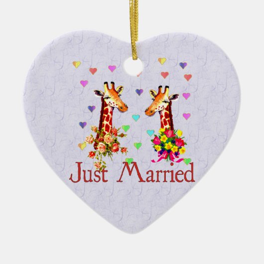 Hochzeits-Giraffen Keramikornament (Vorne)