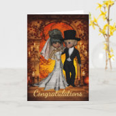 Hochzeits-Glückwünsche für Halloween-Hochzeit Karte (Gelbe Blume)