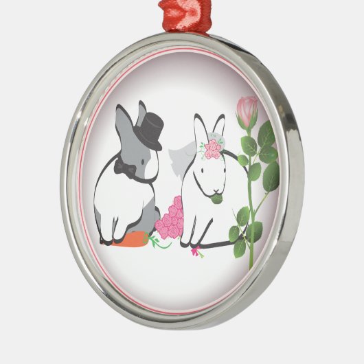 HOCHZEITS-GLÜCKWÜNSCHE! SILBERNES ORNAMENT (Links)