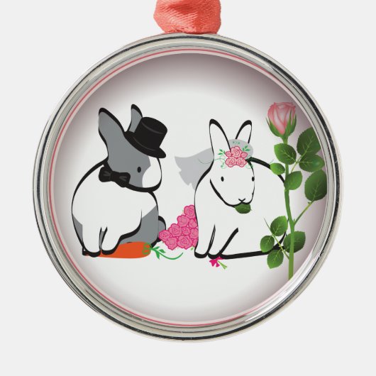 HOCHZEITS-GLÜCKWÜNSCHE! SILBERNES ORNAMENT (Vorne)