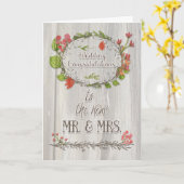 Hochzeits-Glückwünscherustikale Blumen und Wreath Karte (Gelbe Blume)