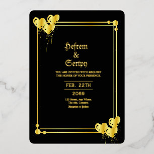 Hochzeits Gold Luxus Goldfolie Einladungskarte Folieneinladung
