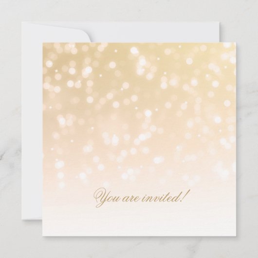 Hochzeits-GoldBokeh Schein-Lichter Einladung (Rückseite)