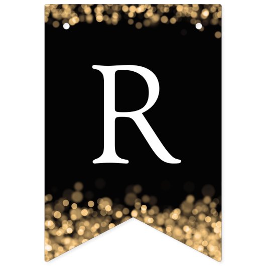 Hochzeits-Goldschein-Goldlichter Wimpelkette (Zweite Fahne)