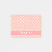 Hochzeits-Hostessen-Rosa und Weiß Post-it Klebezettel (Vorderseite)