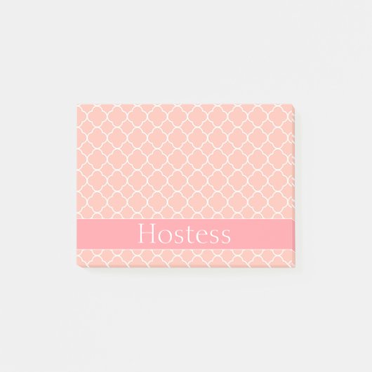 Hochzeits-Hostessen-Rosa und Weiß Post-it Klebezettel (Vorderseite)
