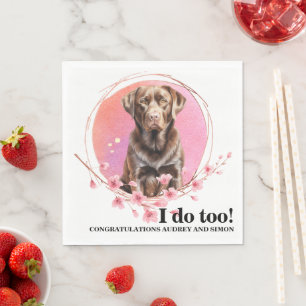 Hochzeits-Hund-Foto-Servietten aus Chocolate Lab Serviette