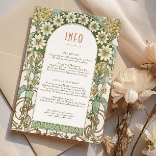 Hochzeits INFO Vintage Art Nouveau Mucha Einladung