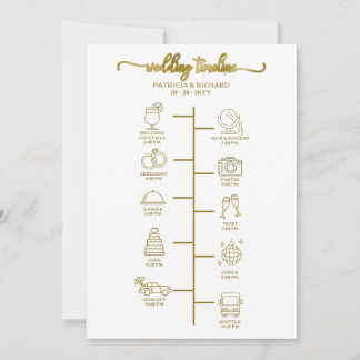 Hochzeits-Itinerary Cocktail - Icon Hochzeitsbegrü Einladung
