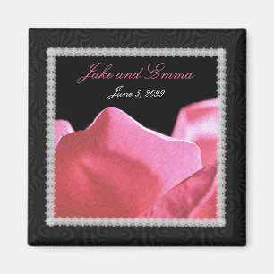 Hochzeits-Jahrestags-Rosa-Rosen-Blumenblätter Magnet