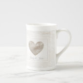 Hochzeits-Jahrestagsschale mit Spitzeherzen Porzellantasse (Rechts)