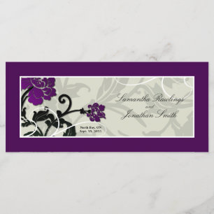 Hochzeits-Kirchen-Programm - lila Blumenstrudel Programm