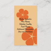 Hochzeits-Kleid mit orange Flower2 Visitenkarte (Rückseite)