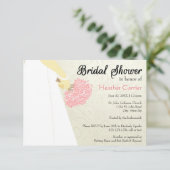 Hochzeits-Kleid u. Blumenstrauß - Brautparty 3x5 Einladung (Stehend Vorderseite)