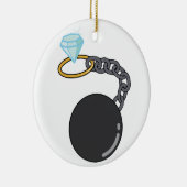 Hochzeits-Klotz am Bein Keramik Ornament (Rechts)