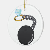 Hochzeits-Klotz am Bein Keramik Ornament (Links)