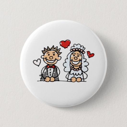 Hochzeits-Knopf Button (Vorderseite)