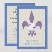 Hochzeits-Kuchen-Brautparty-Einladung Fleur de Lys Einladung (Vorne/Hinten)