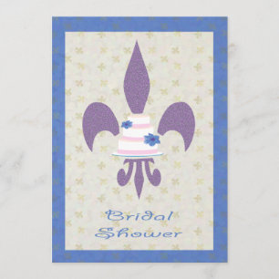 Hochzeits-Kuchen-Brautparty-Einladung Fleur de Lys Einladung