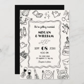 Hochzeits-Kunstskizze Einladung (Vorne/Hinten)