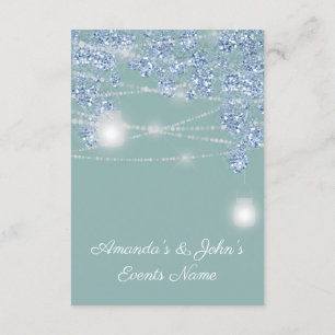 Hochzeits-Lichtergläser Rustikal Glitter Blau Mint Einladung