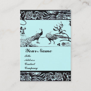 Hochzeits-Liebesvögel-Monogramm, schwarz und weiß Visitenkarte