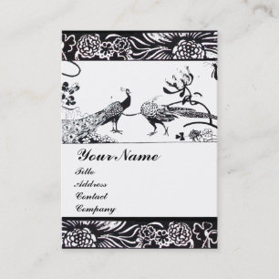 Hochzeits-Liebesvögel-Monogramm, schwarz und weiß Visitenkarte