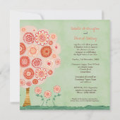 Hochzeits-Mandarine-Baum-bedruckbare einzigartige Einladung (Rückseite)