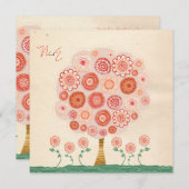 Hochzeits-Mandarine-Baum-bedruckbare einzigartige Einladung (Vorne/Hinten)