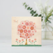 Hochzeits-Mandarine-Baum-bedruckbare einzigartige Einladung (Stehend Vorderseite)