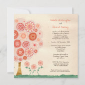 Hochzeits-Mandarine-Baum-bedruckbare einzigartige Einladung (Rückseite)