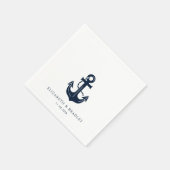 Hochzeits-Marineanker-Bootname Serviette (Ecke)
