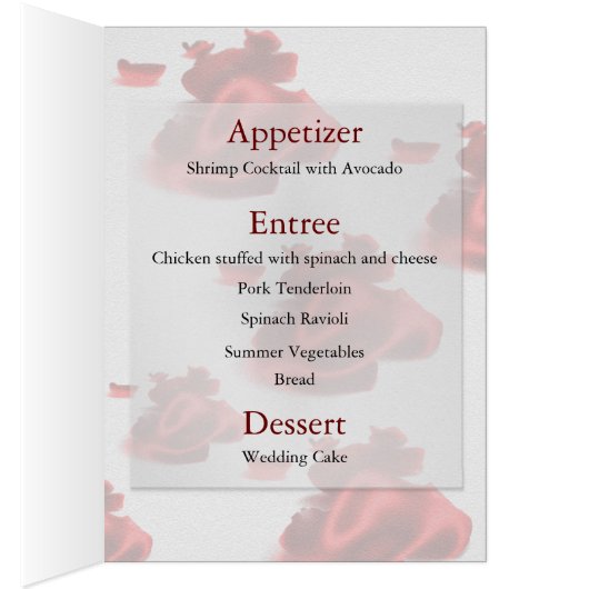 Hochzeits-Menü (Innen (Rechts))