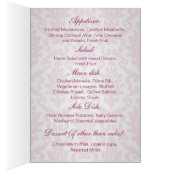 Hochzeits-Menükarte - dunkles Rosa des Damastes (Innen (Rechts))