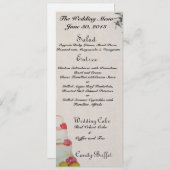 Hochzeits-Menüs Menükarte (Vorne/Hinten)