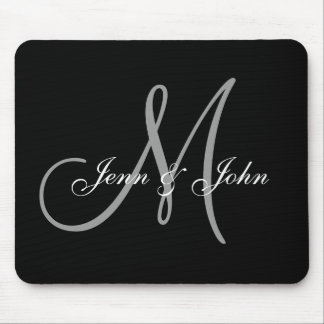 Hochzeits-Monogramm-Braut-Bräutigam nennt Mousepad