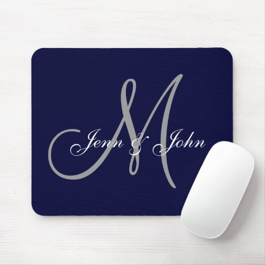 Hochzeits-Monogramm-Braut-Bräutigam nennt Mousepad (Mit Mouse)