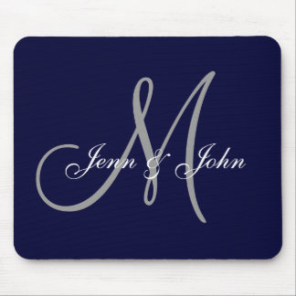 Hochzeits-Monogramm-Braut-Bräutigam nennt Mousepad