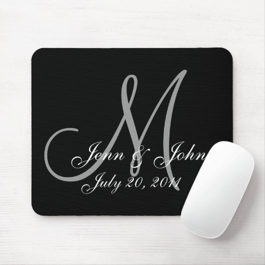Hochzeits-Monogramm-Braut-Bräutigam nennt Mousepad (Mit Mouse)