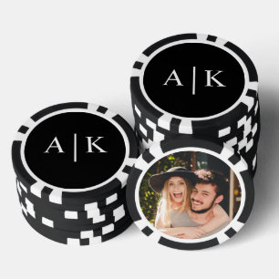 Hochzeits-Monogramm-Foto-Poker-Chip-Casino-Geschen Pokerchips