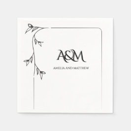 Hochzeits-Monogramm-Papier-Servietten Serviette